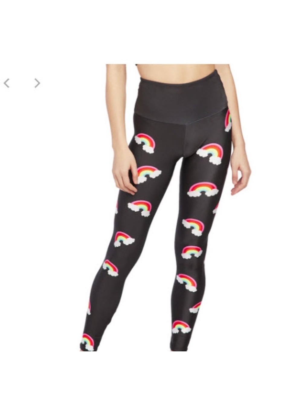 NWOT Goldsheep Black Rainbow Print Leggings Medium